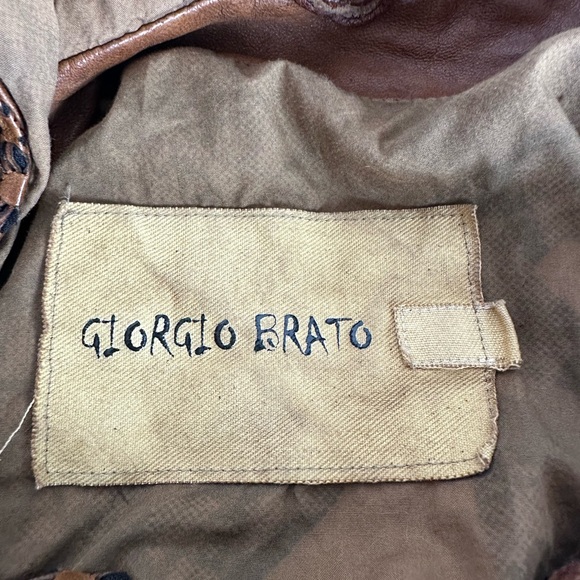 Giorgio Brato Leather Hoodie Jacket Women’s Size 40 - Picture 14 of 14